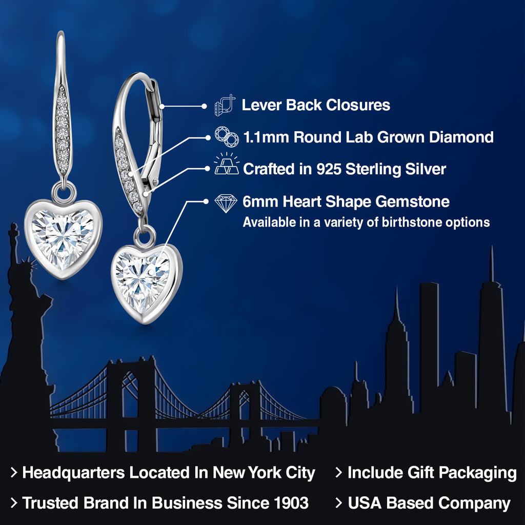 White Moissanite - April_Earrings in 925 Sterling Silver
