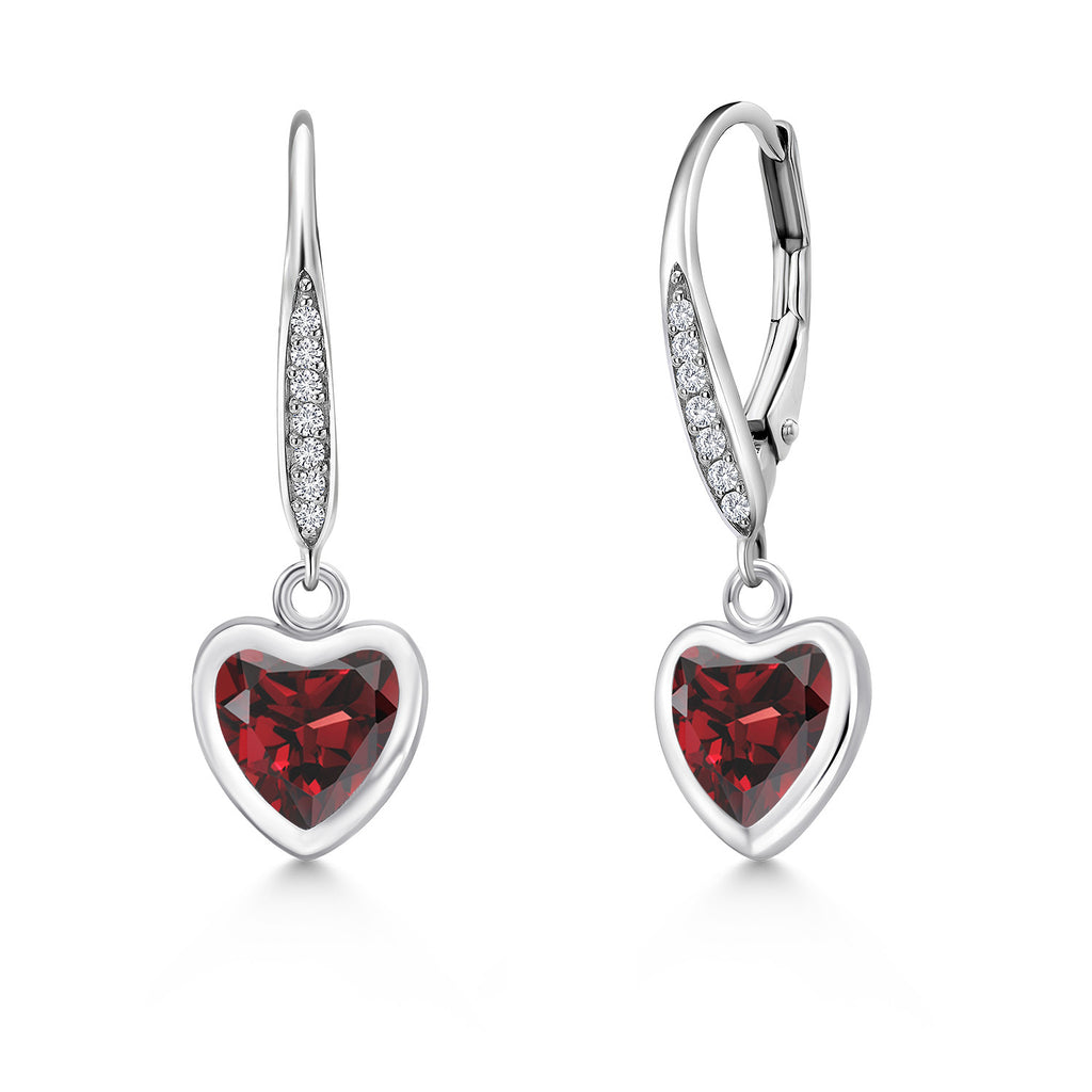 Garnet - January_Earrings in 925 Sterling Silver
