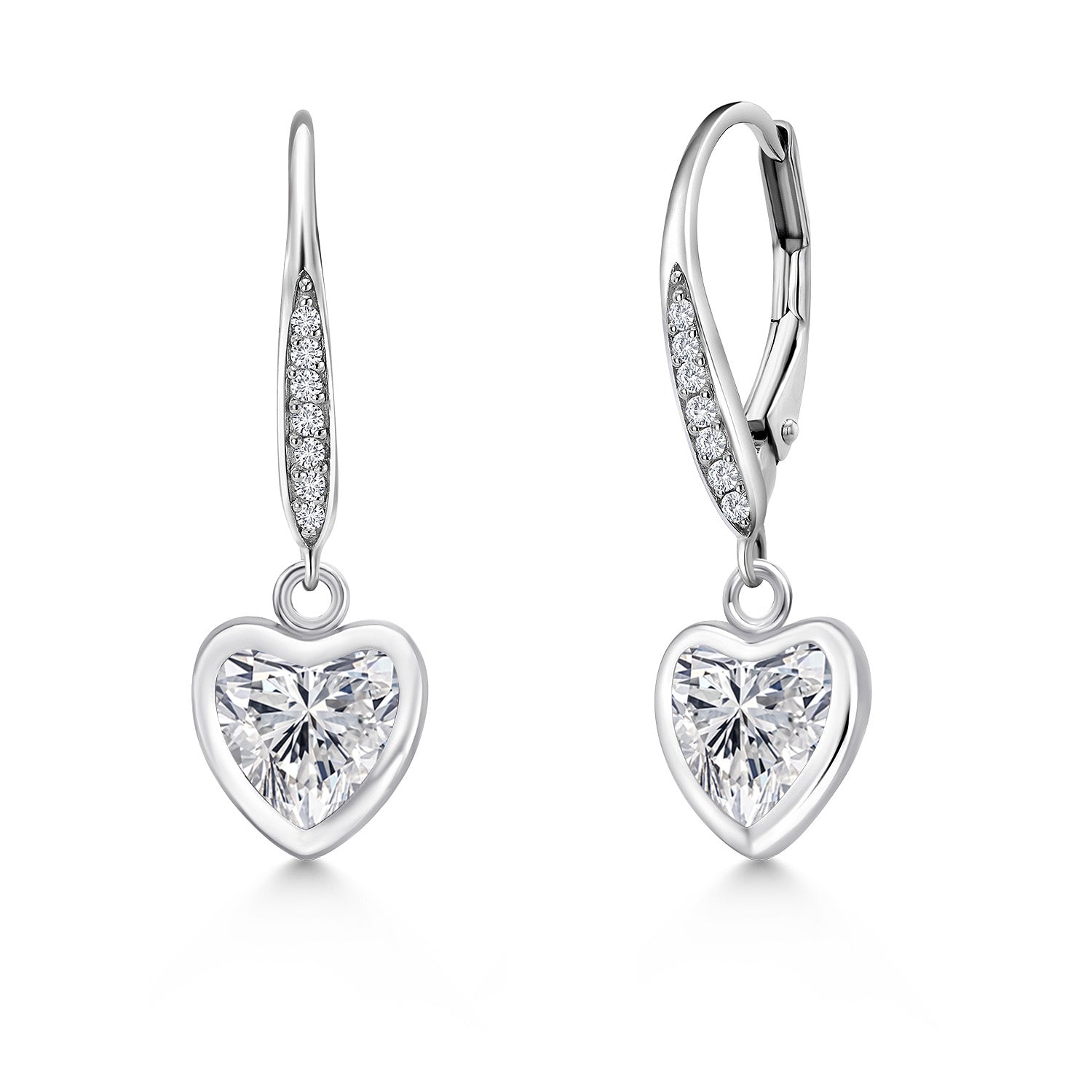 White Lab Grown Diamond - April_Earrings in 925 Sterling Silver