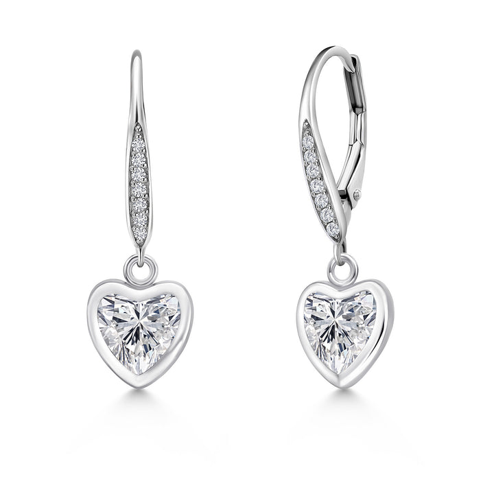 White Lab Grown Diamond - April_Earrings in 925 Sterling Silver
