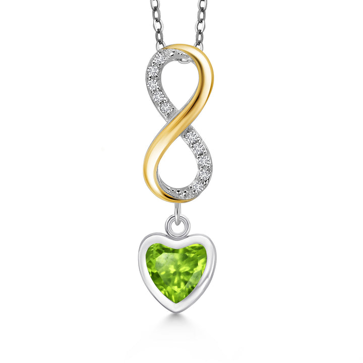 Peridot - August_Pendant in 925 Sterling Silver and 10K Yellow Gold