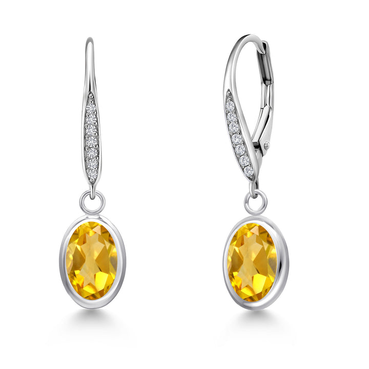 Citrine - November_Earrings in 925 Sterling Silver