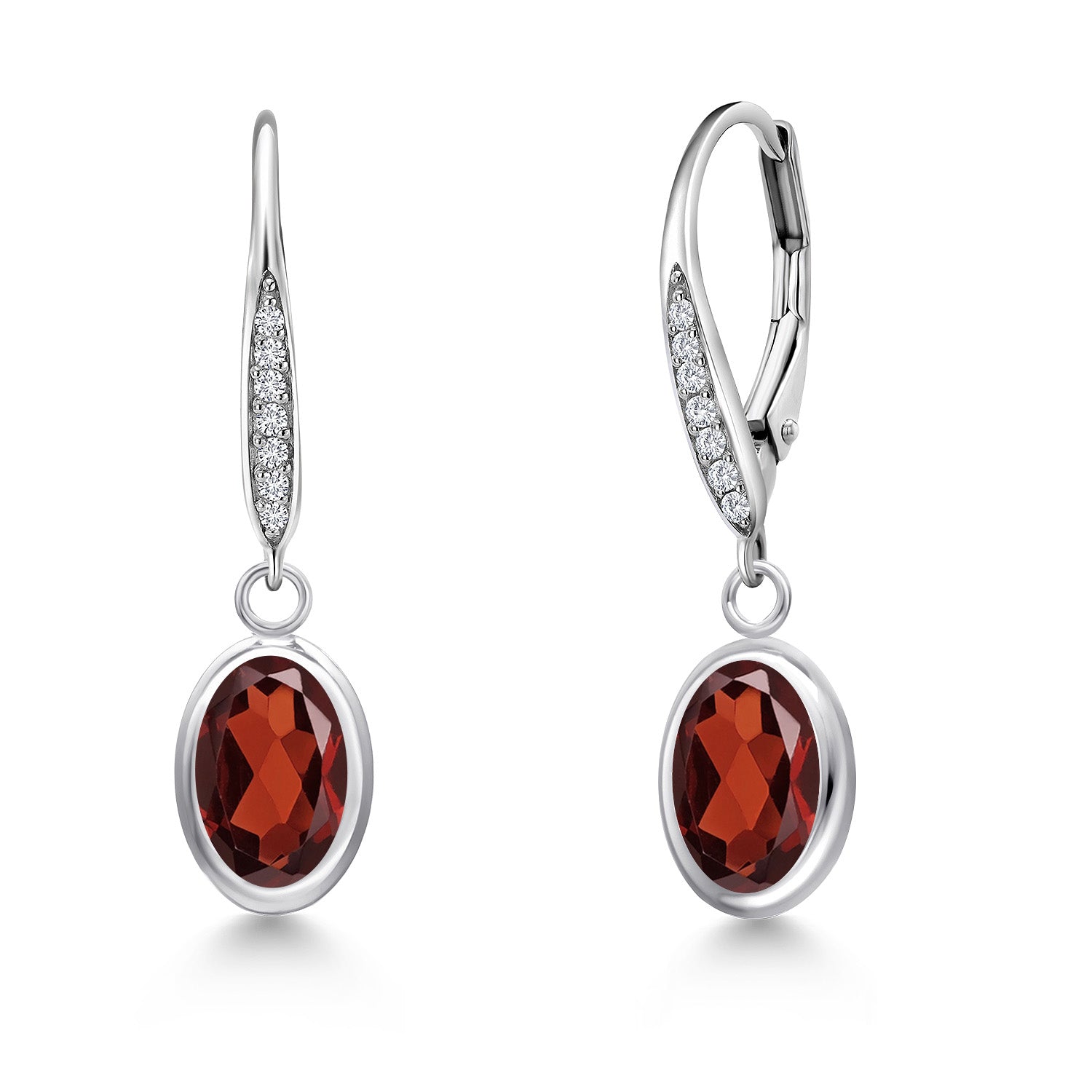 Red and E - F_Earrings in 925 Sterling Silver