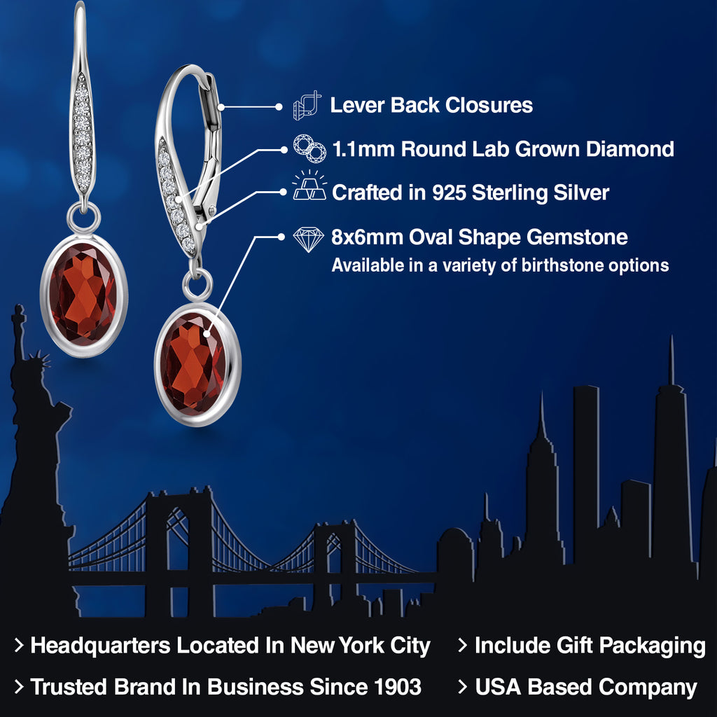 Red and E - F_Earrings in 925 Sterling Silver