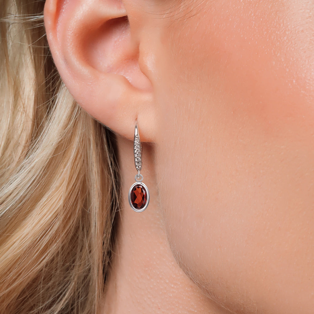 Red and E - F_Earrings in 925 Sterling Silver