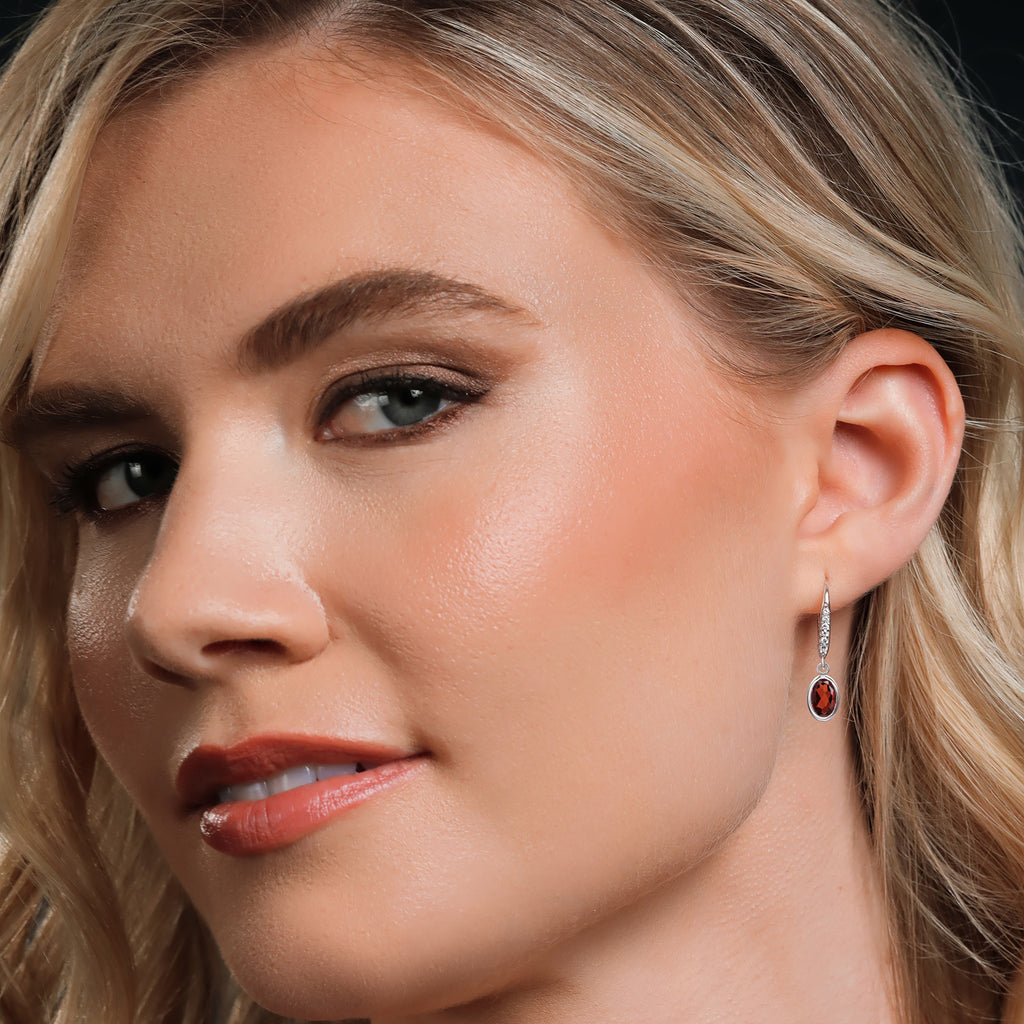Red and E - F_Earrings in 925 Sterling Silver