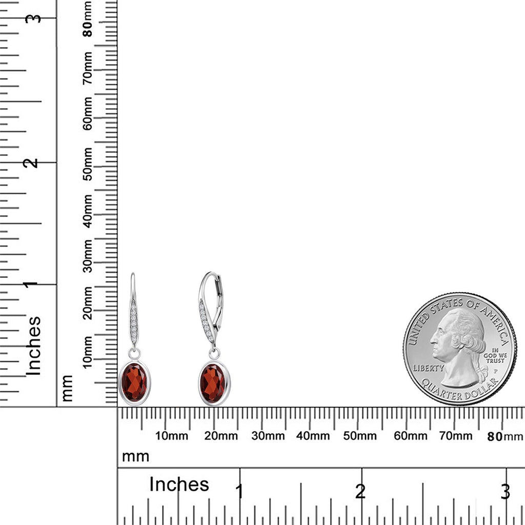 Red and E - F_Earrings in 925 Sterling Silver