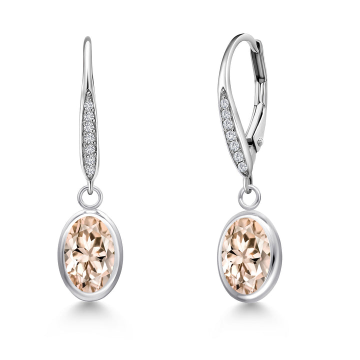 Morganite - October_Earrings in 925 Sterling Silver