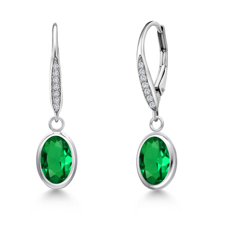 Nano Emerald - May_Earrings in 925 Sterling Silver