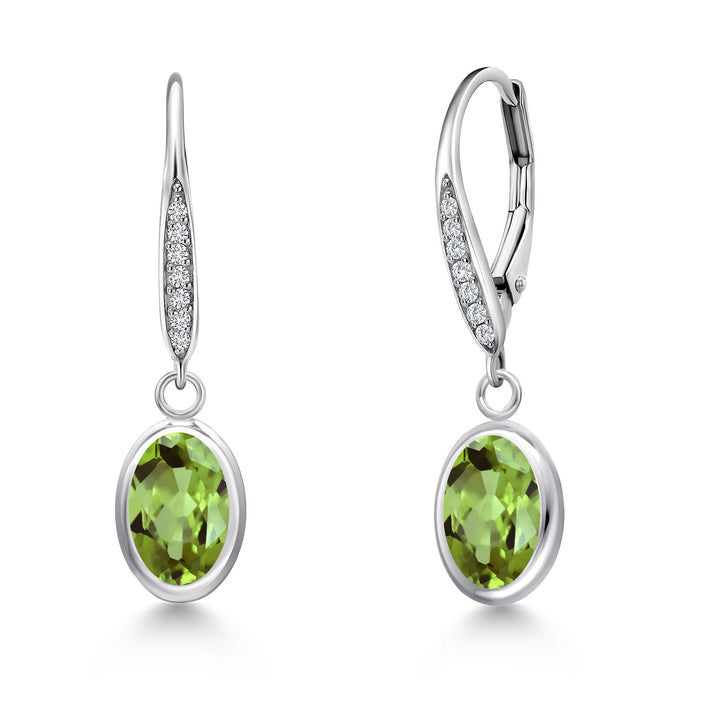 Peridot - August_Earrings in 925 Sterling Silver