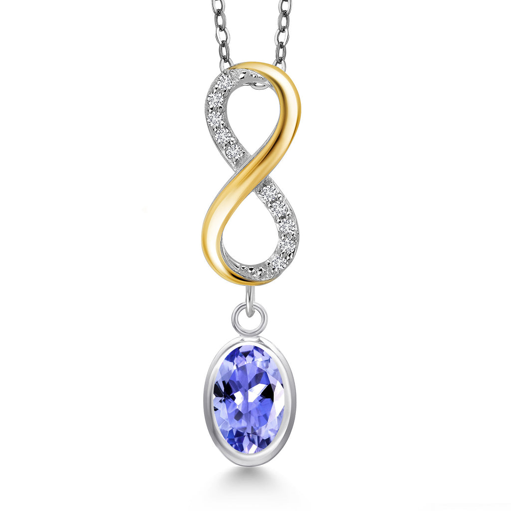 Tanzanite - December_Pendant in 925 Sterling Silver and 10K Yellow Gold