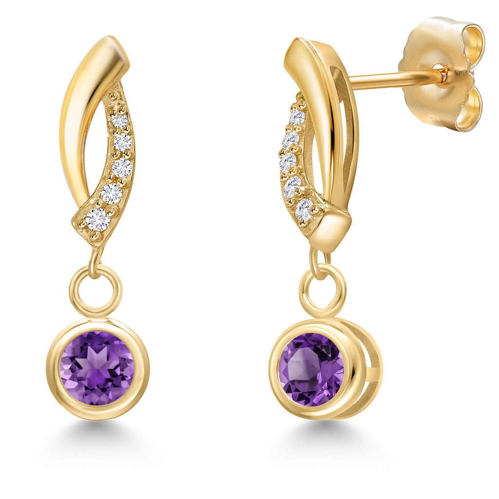 Amethyst - February_Earrings in 14K Yellow Gold