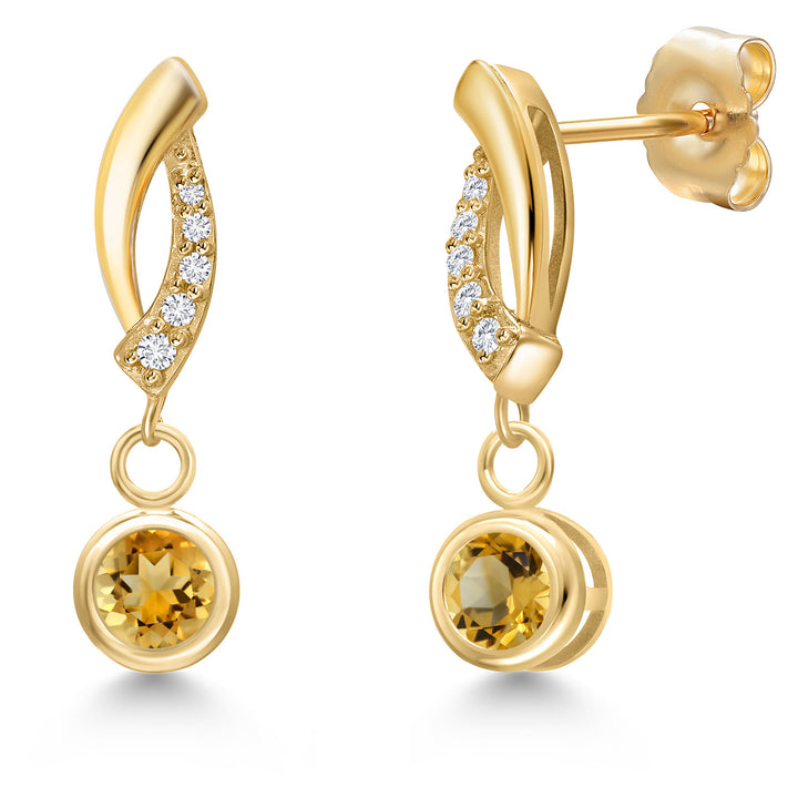 Citrine - November_Earrings in 14K Yellow Gold