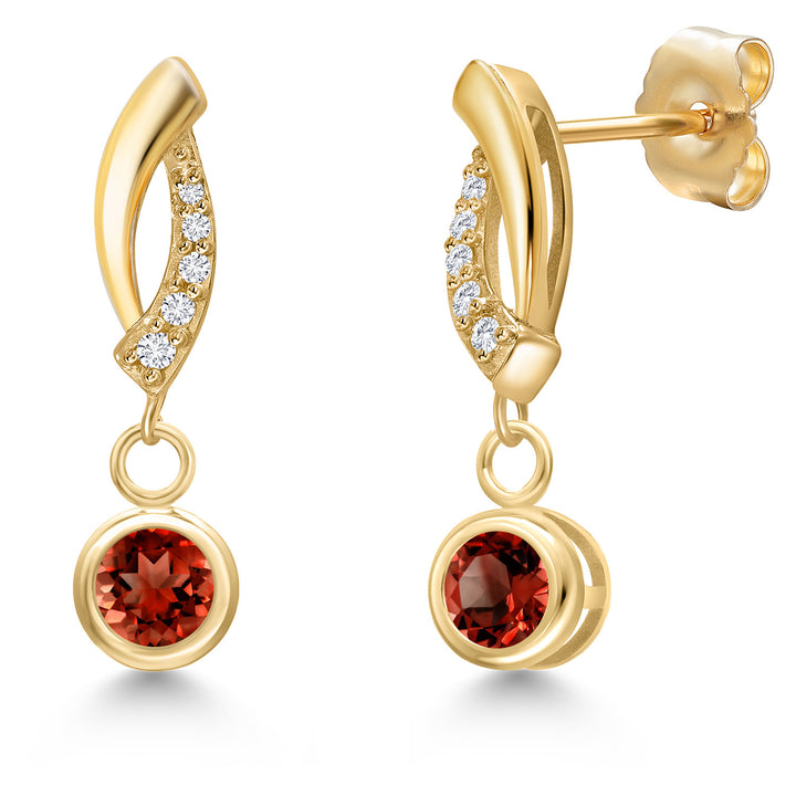 Garnet - January_Earrings in 14K Yellow Gold