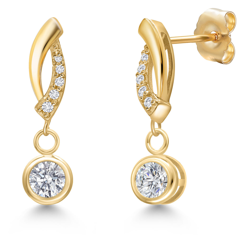 White Lab Grown Diamond - April_Earrings in 14K Yellow Gold