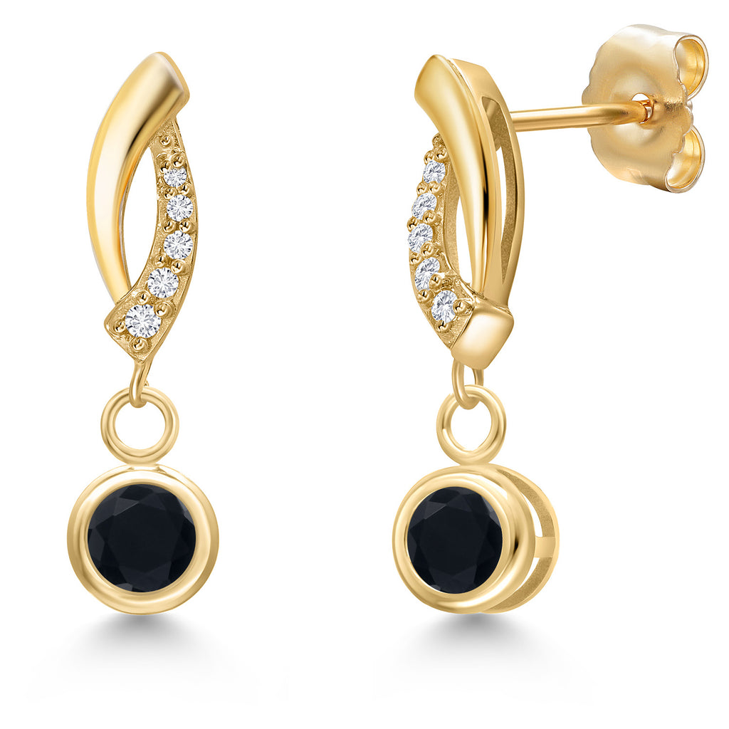 Onyx - December_Earrings in 14K Yellow Gold