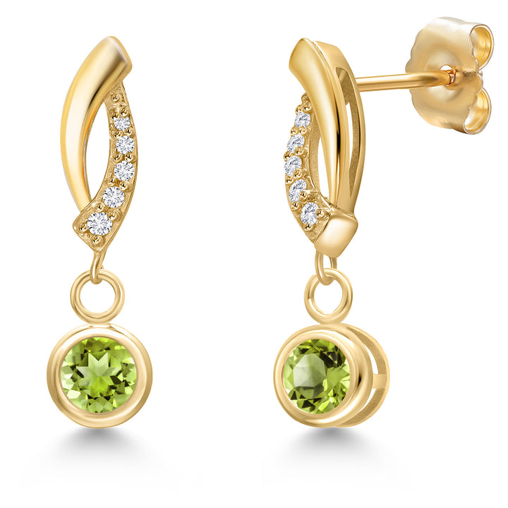 Peridot - August_Earrings in 14K Yellow Gold