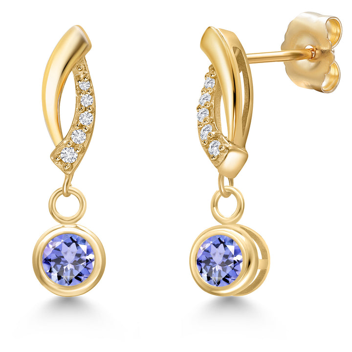 Tanzanite - December_Earrings in 14K Yellow Gold
