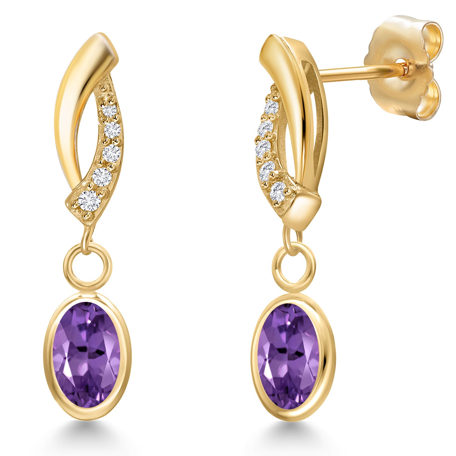 Amethyst - February_Earrings in 14K Yellow Gold