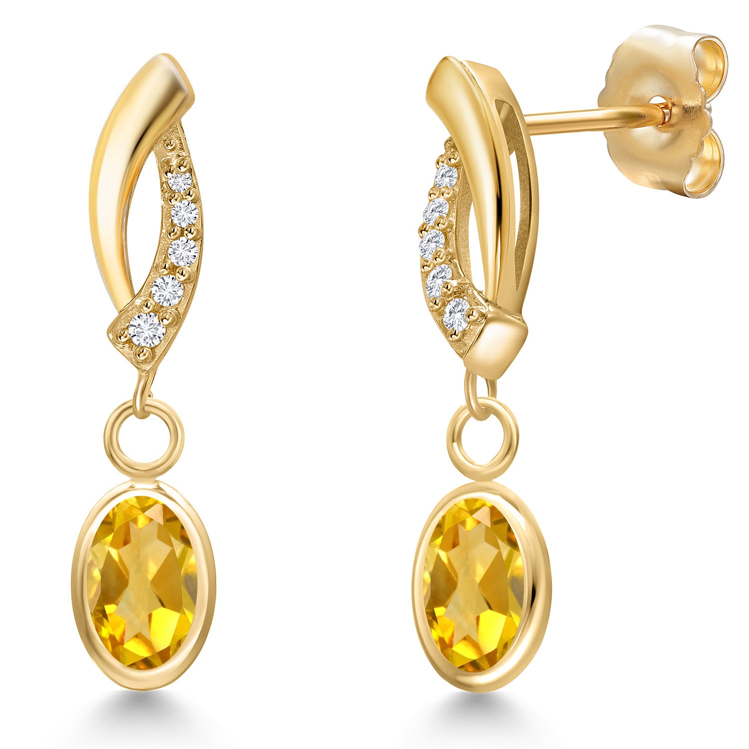 Citrine - November_Earrings in 14K Yellow Gold