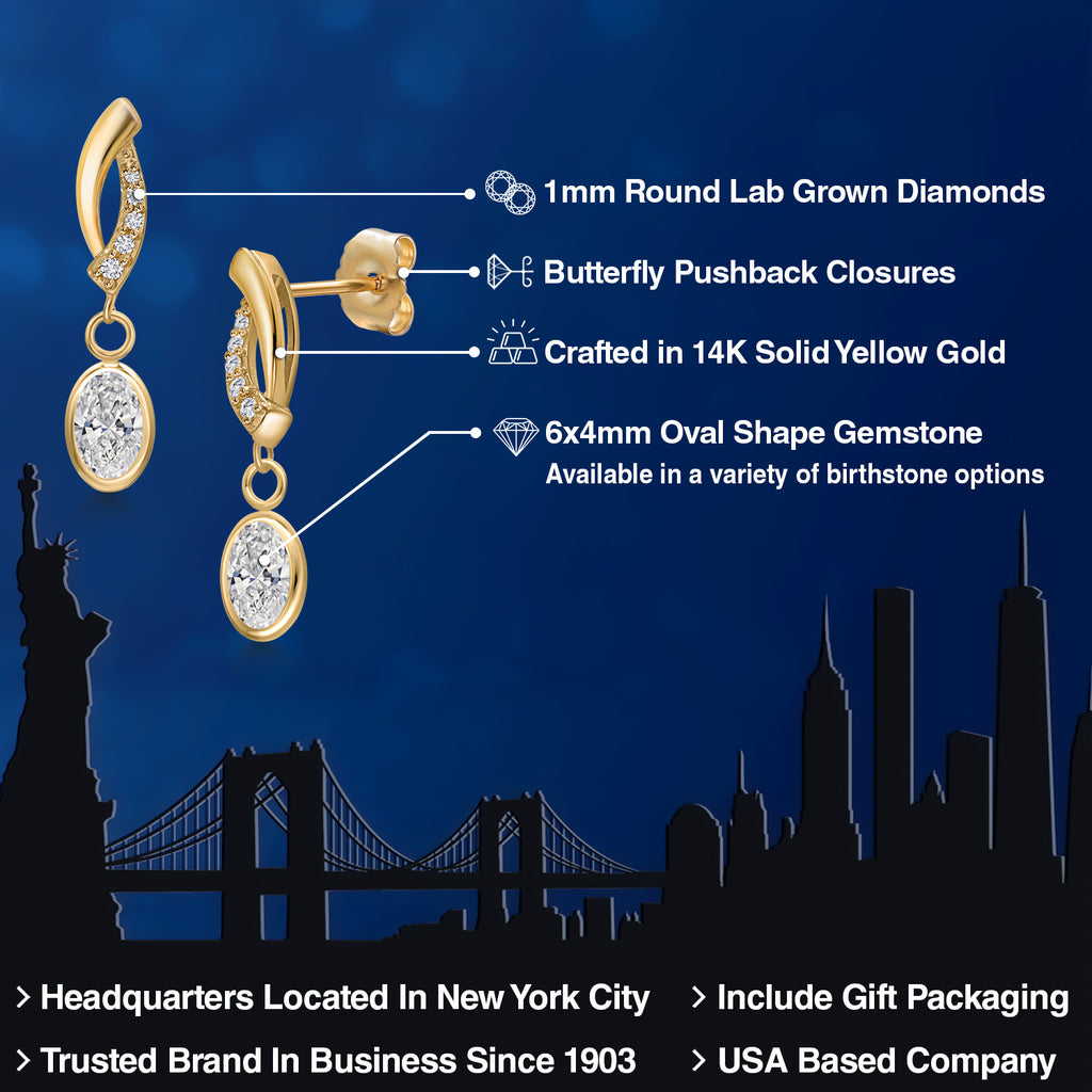 DEF and E - F_Earrings in 14K Yellow Gold