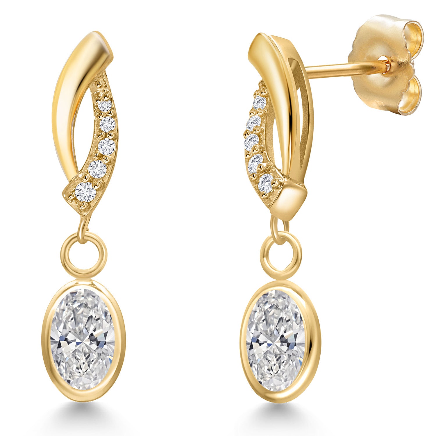 White Lab Grown Diamond - April_Earrings in 14K Yellow Gold