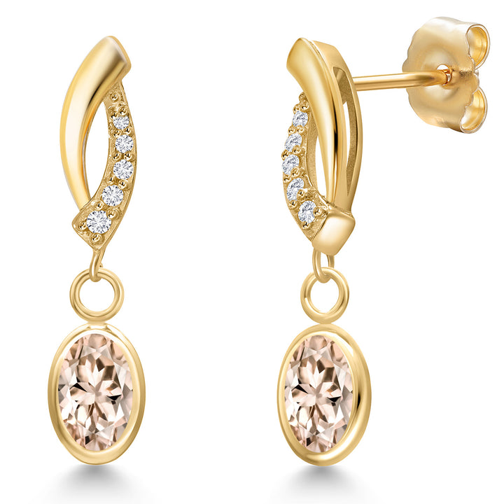 Morganite - October_Earrings in 14K Yellow Gold