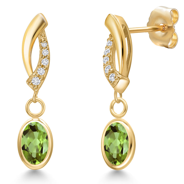 Peridot - August_Earrings in 14K Yellow Gold