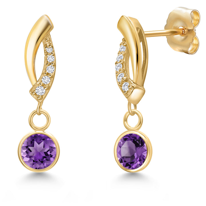 Amethyst - February_Earrings in 14K Yellow Gold