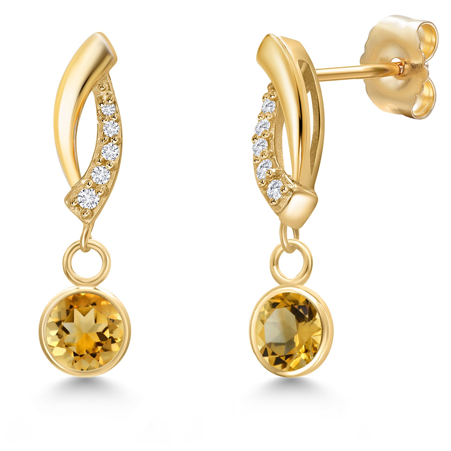 Citrine - November_Earrings in 14K Yellow Gold