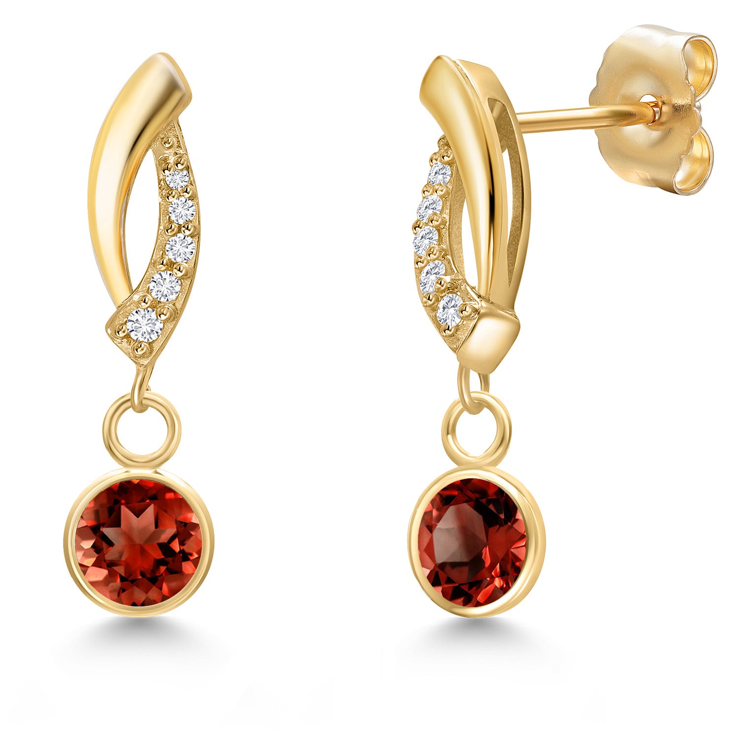 Garnet - January_Earrings in 14K Yellow Gold