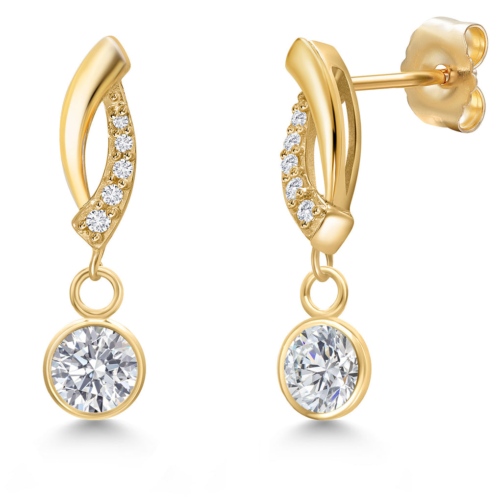 White Lab Grown Diamond - April_Earrings in 14K Yellow Gold