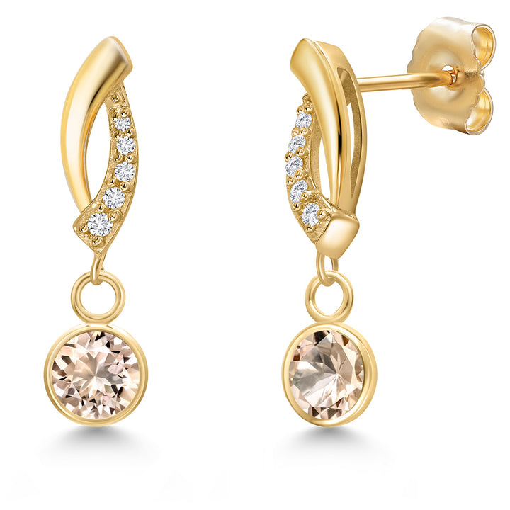 Morganite - October_Earrings in 14K Yellow Gold