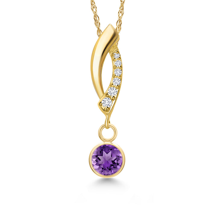 Amethyst - February_Pendant in 14K Yellow Gold