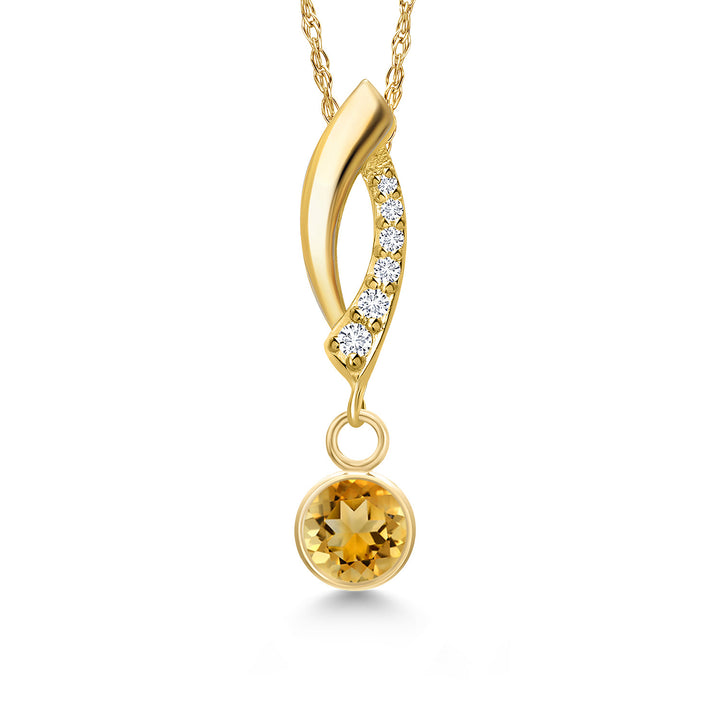 Citrine - November_Pendant in 14K Yellow Gold