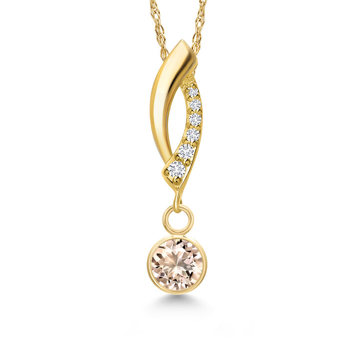 Morganite - October_Pendant in 14K Yellow Gold