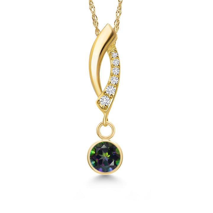 Green Mystic Topaz_Pendant in 14K Yellow Gold