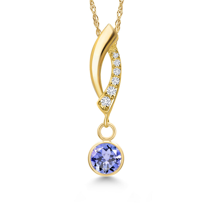 Tanzanite - December_Pendant in 14K Yellow Gold