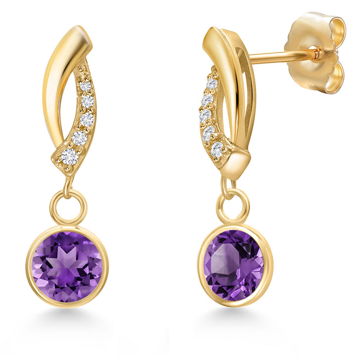 Amethyst - February_Earrings in 14K Yellow Gold