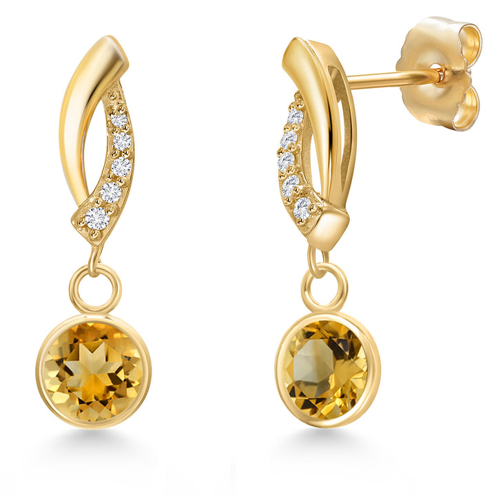 Citrine - November_Earrings in 14K Yellow Gold