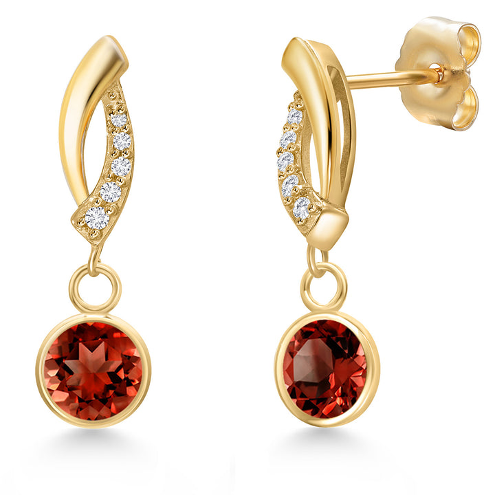 Garnet - January_Earrings in 14K Yellow Gold