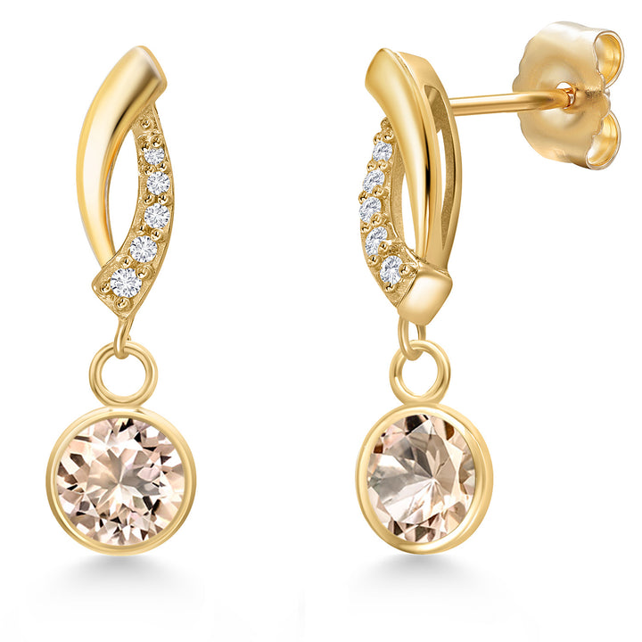 Morganite - October_Earrings in 14K Yellow Gold