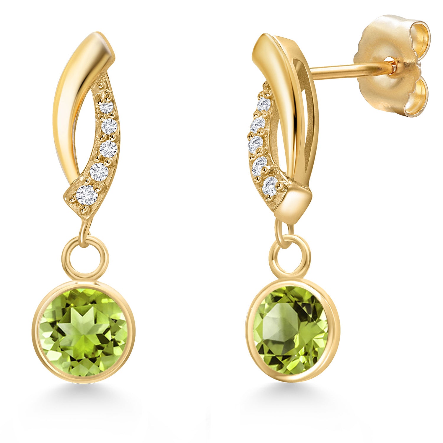 Peridot - August_Earrings in 14K Yellow Gold