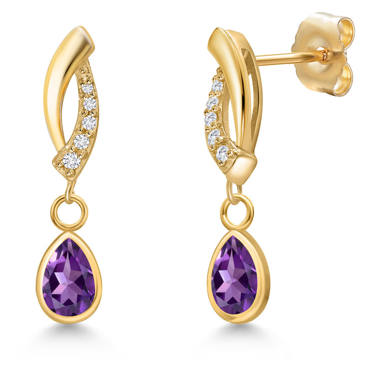 Amethyst - February_Earrings in 14K Yellow Gold