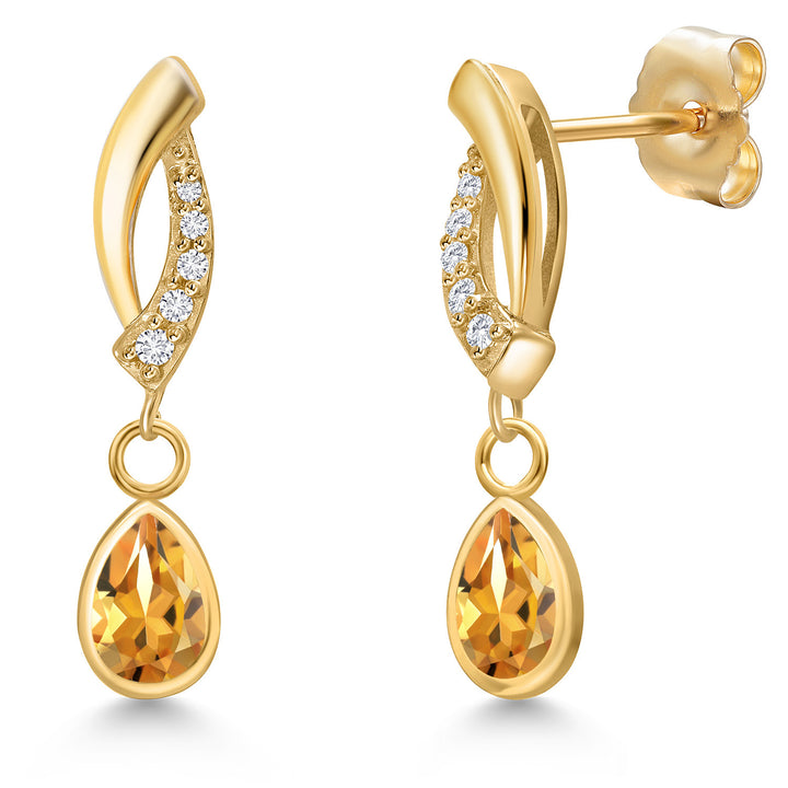 Citrine - November_Earrings in 14K Yellow Gold