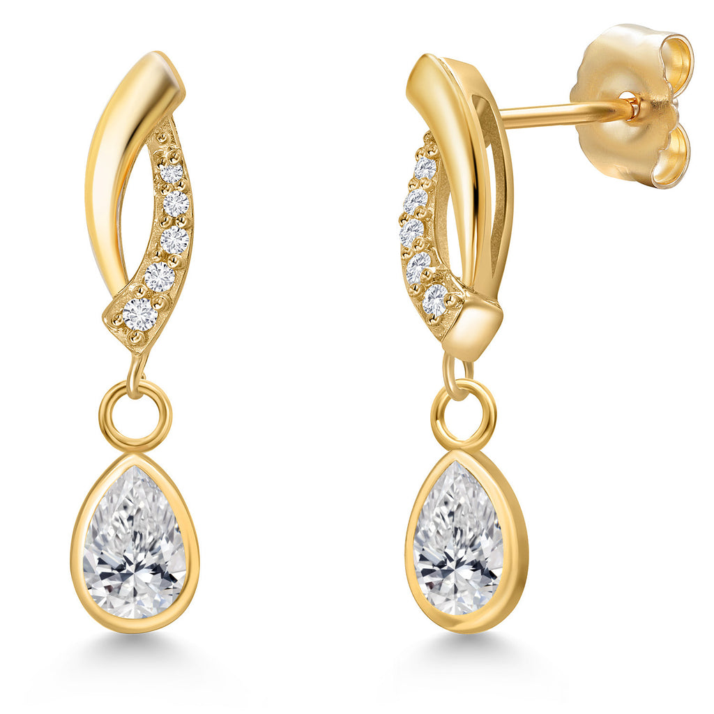 White Lab Grown Diamond - April_Earrings in 14K Yellow Gold
