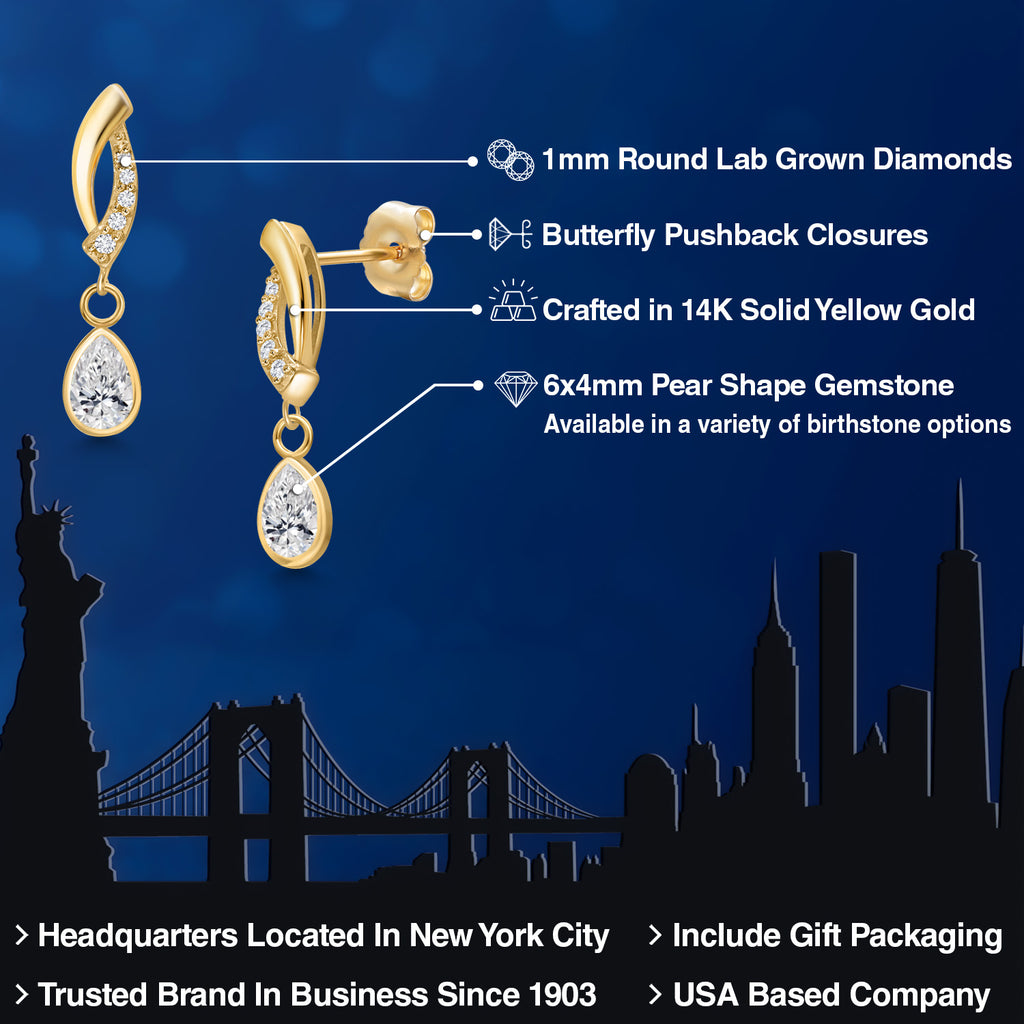 F - G and E - F_Earrings in 14K Yellow Gold