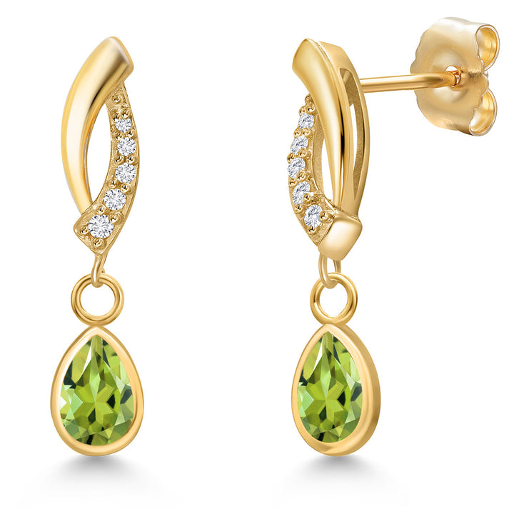 Peridot - August_Earrings in 14K Yellow Gold
