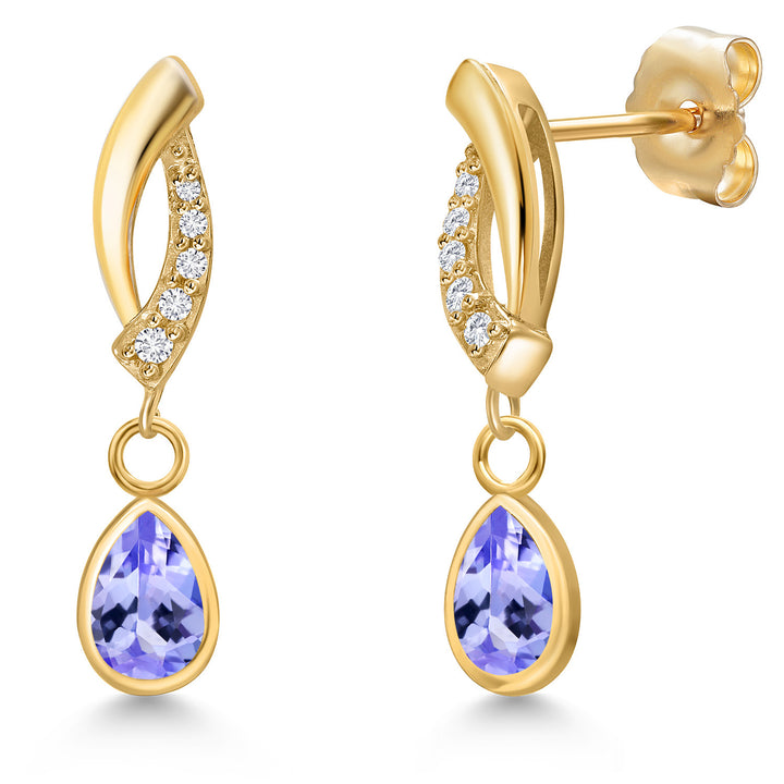 Tanzanite - December_Earrings in 14K Yellow Gold