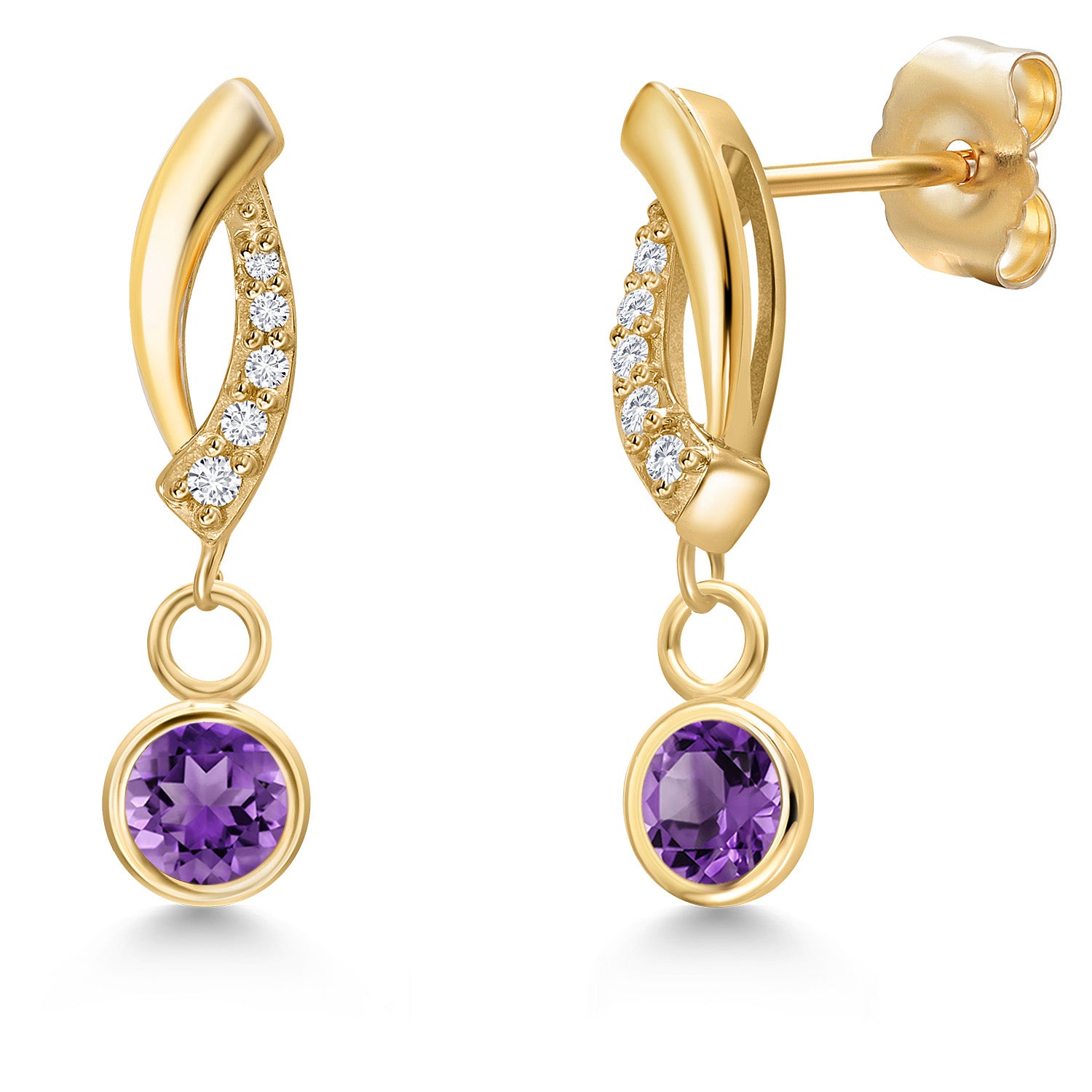 Amethyst - February_Earrings in 14K Yellow Gold